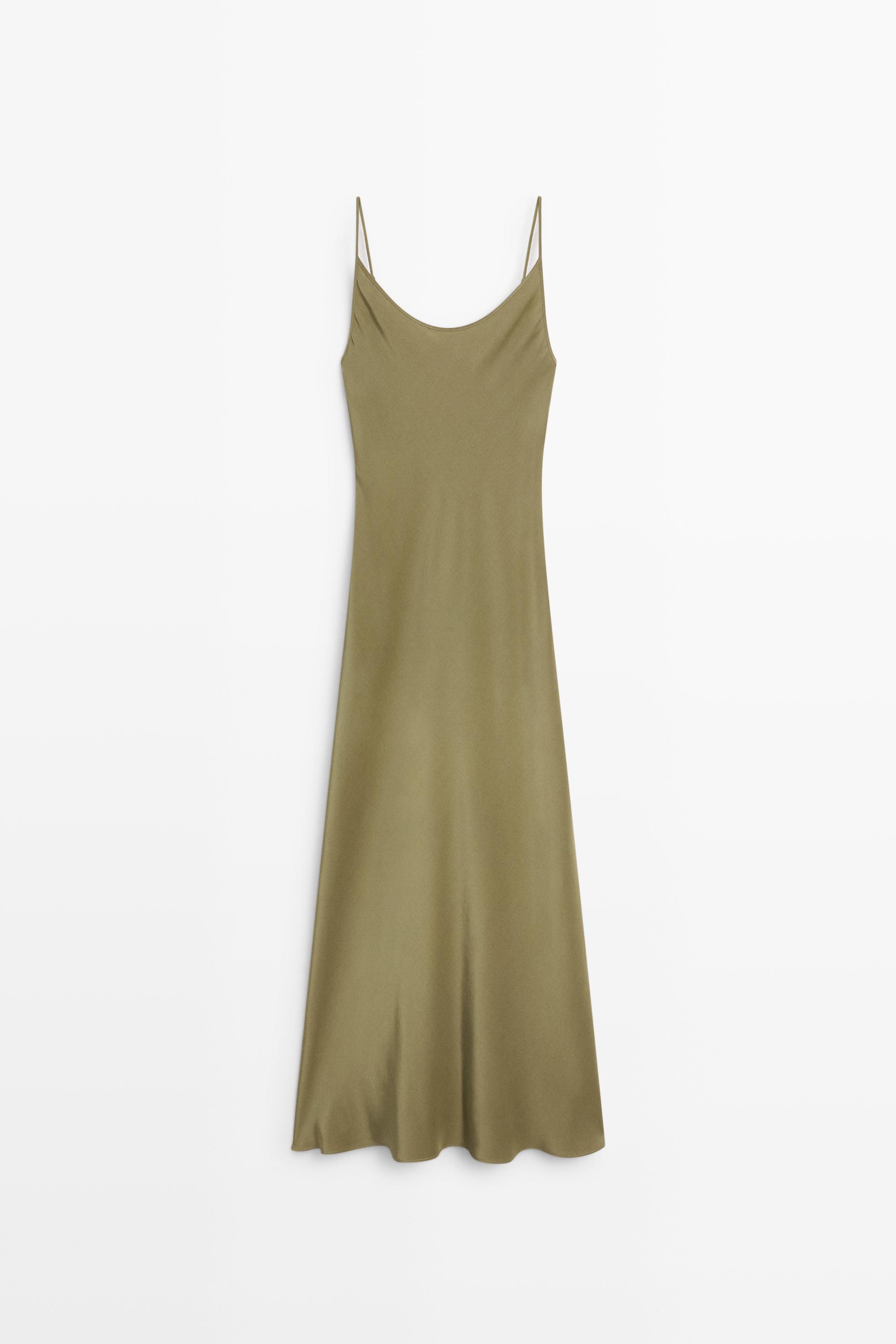 Spaghetti strap lingerie midi dress